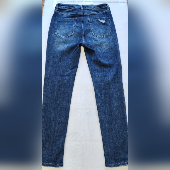 RISEN SKINNY Button Fly Distressed Denim Jeans - Picture 6 of 8